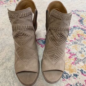 Open toe booties